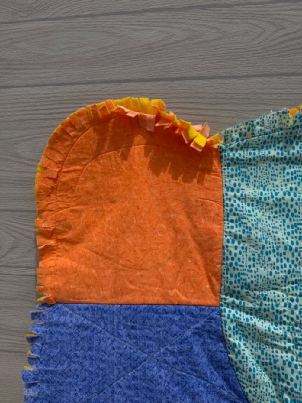 Homemade Small Multicolored Snail Rag Quilt - Picture 10 of 12